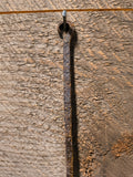 Antique Iron skewer with 3 6" faux Tallow Candles