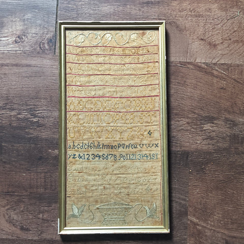 Antique Early Sampler 1802