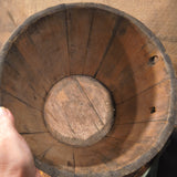 Antique Primitive Wooden Sap Bucket 11"