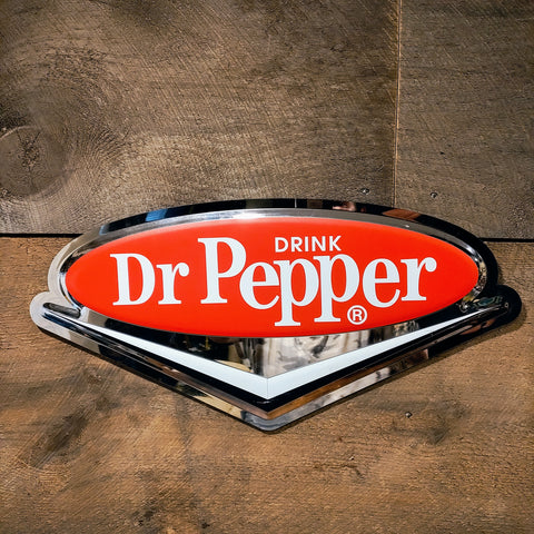 Sign RARE Dr Pepper Chrome Chevron