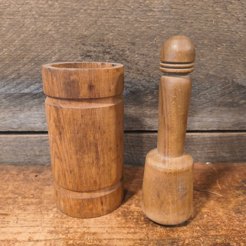 Primitive Wooden Mortars & Pestle