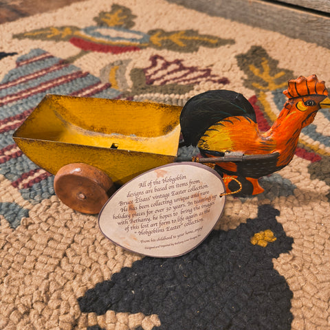 Vintage Stool With a Metal Rooster Pull Toy,  Bruce Alsass