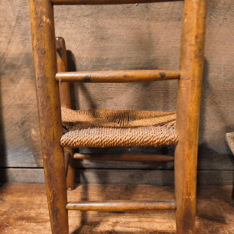 Antique Ladder Back Chair w/ Rush Seat