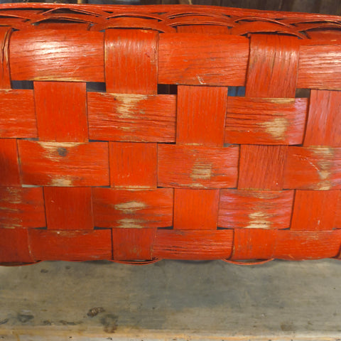 Primitive Red Strawberry Woven Splint Basket