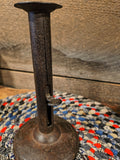 Antique Primitive Iron "hog scraper" Candlestick.
