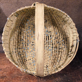 Antique Primitive Oak Split Half Buttocks Basket