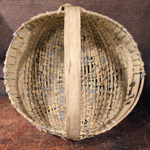Antique Primitive Oak Split Half Buttocks Basket
