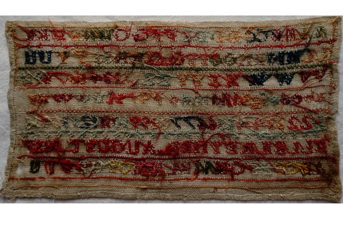 ALPHABET SAMPLER BY ELLEN RAYNER - August 1857