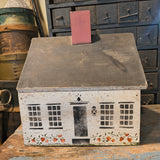 Primitive Wooden Christopher Gurshin Decorated Pine House Storage Box