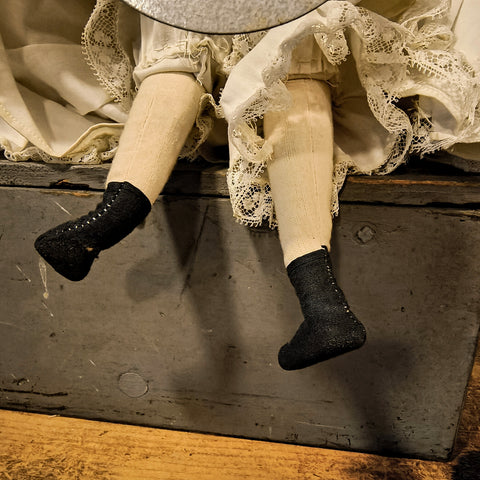 Antique Doll with Wooden Head & Bust