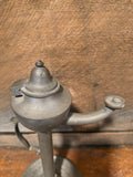 ANTIQUE PEWTER OIL LAMP CHAMBER LAMP GERMAN