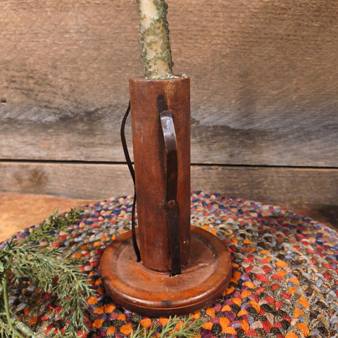 Antique Wooden Make-Do Wooden Candle Holder