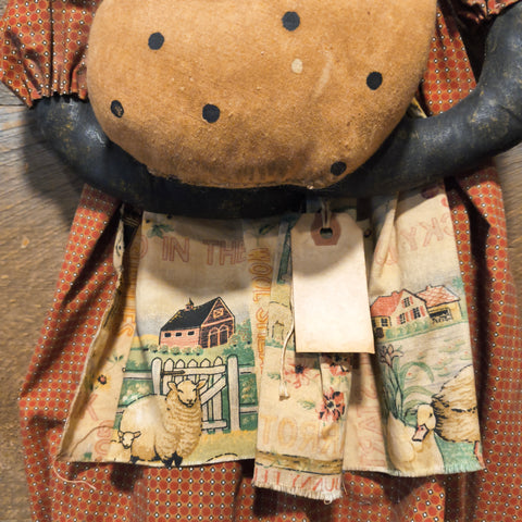 Primitive Vintage Folk Mammy Doll Bag Holder