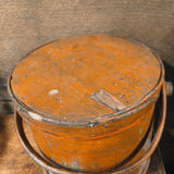 Antique Primitive Woode Pumpkin Colored Firkin