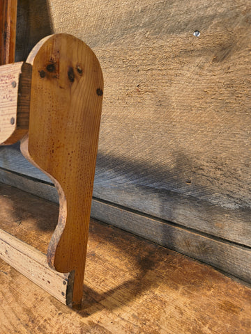 Antique Primitive Wooden Spoon & Mortar Holder