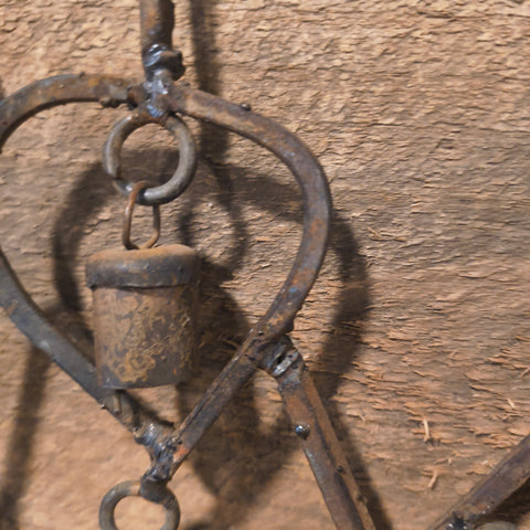 Vintage Metal Heart-Shaped Wind Chime