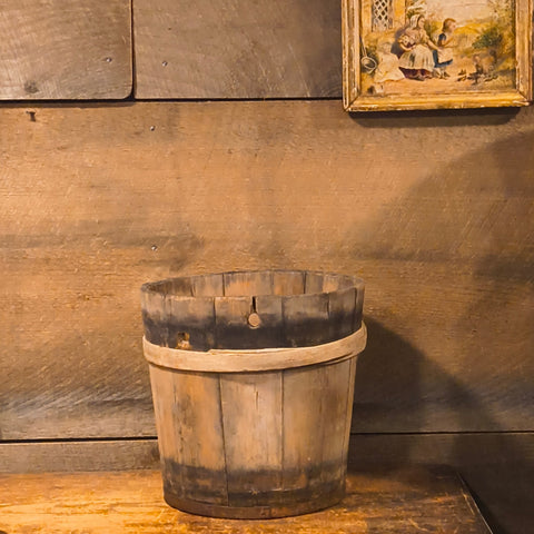 Antique Primitive Wooden Sap Bucket 11"