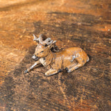 A Set of 3 Antique German Cast Metal Putz Deer