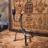 Vintage Primitive Reproduction of a Wrought Iron Rush & Candle Holder