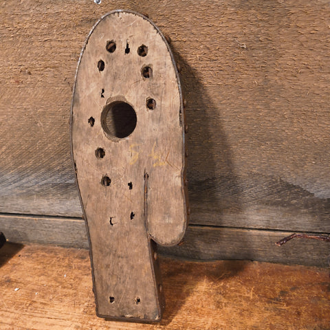 Rare Antique Mitten Form Mold Metal Wood Large Great Form