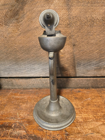 ANTIQUE PEWTER OIL LAMP CHAMBER LAMP GERMAN