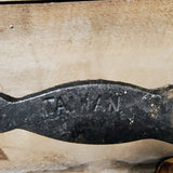 Vtg 5 Pc Set CAST IRON KITCHEN UTENSIL Spoon Ladle Rack TAIWAN Primitive Decor