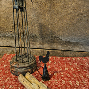 Primitive Tin Rooster Candle Snuffer w/ a set of 4" Faux Tallow Candles