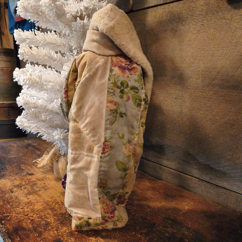 Primitive Handmade Santa w/ a Clay Face, 18.5"