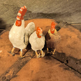 Antique German Putz or Elastolin-Style toy Chickens