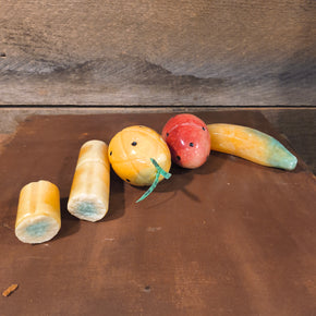 Vintage Stone Marble Alabaster Assorted Fruit