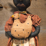 Primitive Vintage Folk Mammy Doll Bag Holder