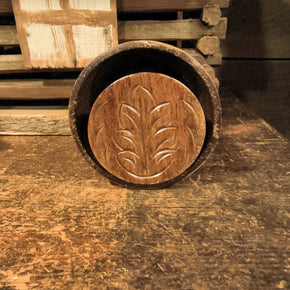 Primitive Wooden Butter Mold of a Leaf