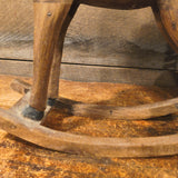 Primitive Hand Carved Wooden Rocking Horse Figural Folk Art Primitive Decor 14"x17"
