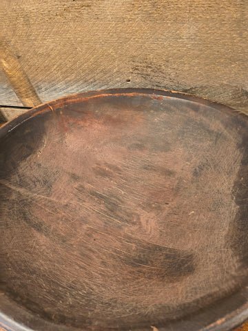 Antique Original Red Paint Wooden Bowl