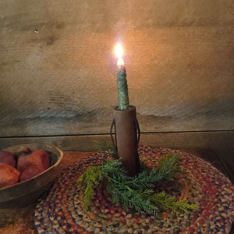 Antique Wooden Make-Do Wooden Candle Holder
