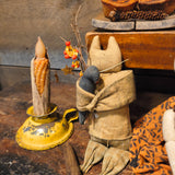 Primitive Pumpkin Doll and Corn Candle