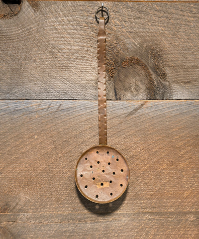 Vintage Handmade Hammered Copper Skimmer Strainer 15.25"L x 5"W