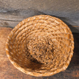 Antique Primitive Coiled Rye Basket with Dry Goods