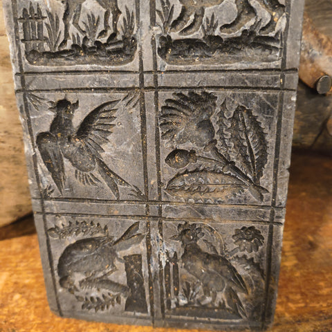Antique German Wax Relief Folk Art Plaque 4" x 6"