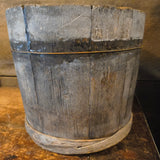 Primitive Wooden Sap Bucket w/ Gourds