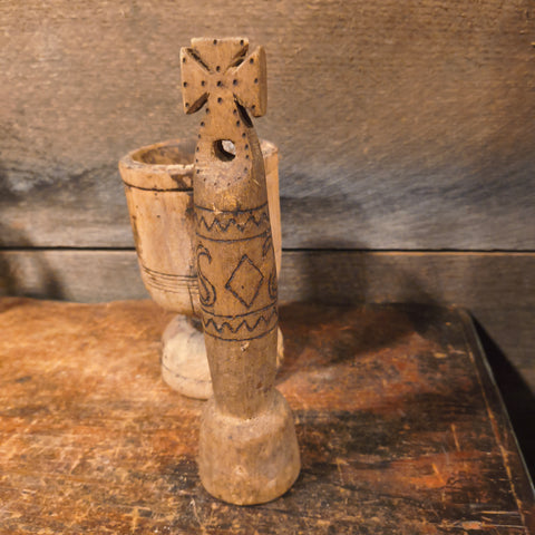 Primitive Wooden Mortar & Pestle