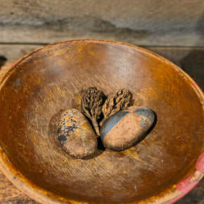Antique out of round Wooden Bowl