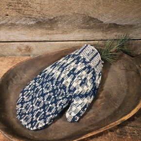 Antique primitive Mitten made with early fabric