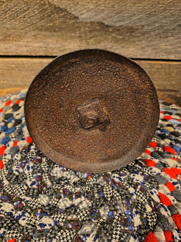Antique Primitive Iron "hog scraper" Candlestick.