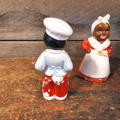 Vintage Black Americana Salt and Pepper Shakers
