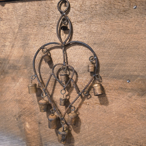 Vintage Metal Heart-Shaped Wind Chime