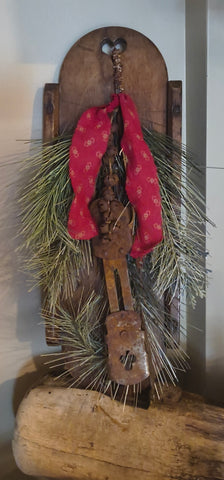 Antique Primitive Wooden Holiday Decoration 18"