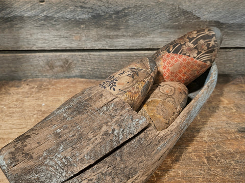 Antique Wooden Lost Sole with Original Blue Paint