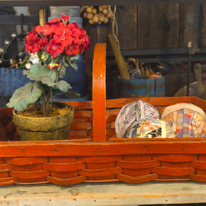 Primitive Red Strawberry Woven Splint Basket