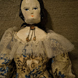 Antique Doll with Wooden Head & Bust